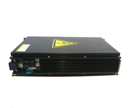 Beefy A20B 1000 07708 Power Supply Unit For CNC Controls, Ready To Drop In, Complete Assembly, Used Good Condition, Industrial Grade Power Module With Solid Performance And Easy Plug In Setup, black metal CNC power supply with warning symbol