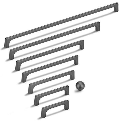 10 Pack Matte Dark Gunmetal Gray Modern Cabinet Pulls With 5 Inch Center To Center 128mm Timeless Drawer Pulls