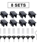 Eight Pack Sliding Window Locks With Key For Vertical And Horizontal Sliding Windows And Doors, Easy To Install