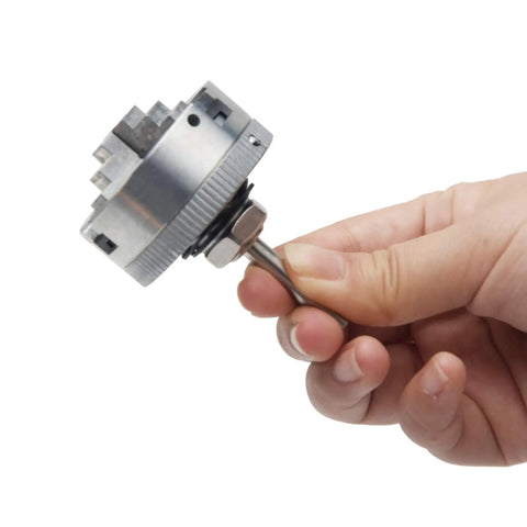 Heavy Duty Three Jaw Lathe Chuck Rock Solid Self Centering Mini Lathe Accessory with handheld wrench and threaded assembly