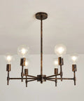 Six Light Bronze Sputnik Chandelier With Industrial Modern Matte Finish Semi Flush Mount Ceiling Light Fixture E26 Base