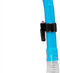 F-Dual and Tao Dry Snorkel Mask Set With Dry Top shown in clear turquoise, featuring a flexible design and sleek snorkel.