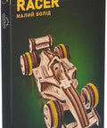 Compact Racer 3D Puzzle Kit With 90 Pieces Snap Together No Glue Required Wood Model Five Point Two Inch Brown Buildable Educational Toy For Kids And Adults STEM Gift And Hobbyist Favorite box