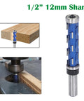 Heavy Duty Tungsten Steel Double Bearing Router Bit For Woodworking Trim Tool with 1/2 inch shank and dual bearing design.