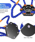 Six Arm Soldering Station With Flexible Gooseneck Arms And Aluminum Base For Pro Grade Soldering shown with non-slip mat