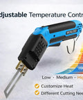 Electric Foam Cutter Hot Knife 200W with adjustable temperature control and blue handle for insulation projects