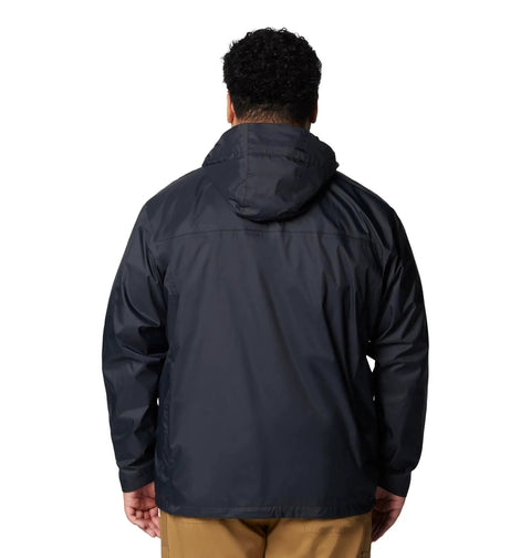 Back view of Watertight II Waterproof Rain Jacket For Men Black Size Large With Durable Nylon Shell Weatherproof Beat-The-Rain Gear