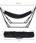 2 In 1 Hammock With Stand Portable Hammock And Swing Chair No Tools Assembly Carry Bag Indoor Outdoor Use For Patio Garden Camping Apartment Black