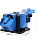 Electric Drill Bit Sharpener 110V Multifunction Grinding Tool For Knives Scissors Chisels With Adjustable Angle shown in blue.