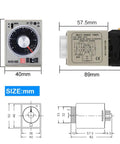Multi Range 8 Pin Electric Timer Relay With Socket Base For 24V 110V 220V 380V Adjustable Delay And Quick Setup NA/NB/NC/NE/ND Series Plug And Play Ready Reliable Control Timer For Industrial Circuits, 40x50mm size