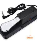 Universal Keyboard Sustain Pedal For Digital Pianos, Slip Proof Foot Pedal With Classic Acoustic Feel, Non Slip Bottom Grips Floor