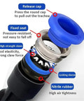 Huge 80Pc Blue Pneumatic Push In Fittings Kit With Quick Release Air Connector Tube for Compressors And Tools Fits 4 6 8 10 12 Mm Easily exploded view