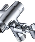 Solid Metal Shower Arm Diverter With Holder For Handheld And Fixed Shower Heads, 3-Way Universal Diverter System, G 1/2 Inch Threads, Polished Chrome Finish, Built To Last
