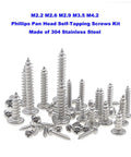 No Nonsense 304 Stainless Steel Screw Assortment 480 Pieces Metric Fasteners M2 2 To M4 2 Phillips Pan Head Self Tapping Kit with screws.