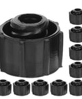 30 Pack Black Syringe Caps For Lab Use, Tight Fit PP Caps With Easy Dispensing, Leak-Proof Design, Precise Tip Caps And Stoppers For Industrial And Scientific Applications black PP syringe caps, top and side view