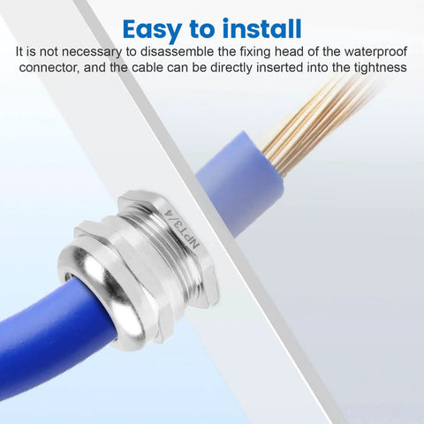Heavy Duty Four Pack Nickel Plated Copper Waterproof Cable Glands IP68 Built To Last Adjustable Glands With Gaskets And Locknut for cable installation