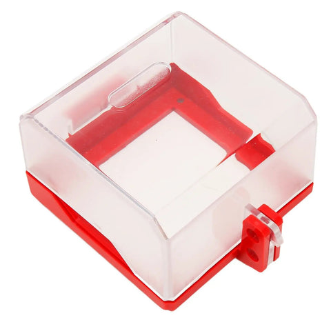 Emergency Stop Switch Cover See Through Protector for Push Button LOTO Safe Guard, durable red and clear PC material, top view