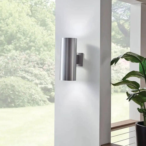 Outdoor Cylinder Wall Sconce In Architectural Bronze Two Light 15 Inch Tall 6 Inch Wide Weatherproof Porch Lighting With E26 Socket