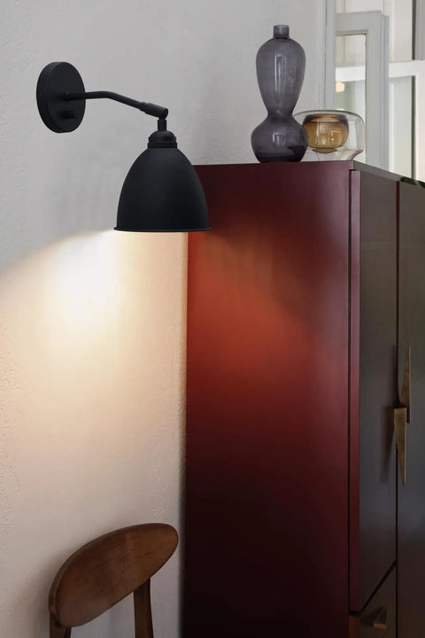 2 Pack Vintage Wall Sconce Bookcase Light Set With Dimmable On Off Switch Hardwired Industrial Style Metal Fixture with black shade.