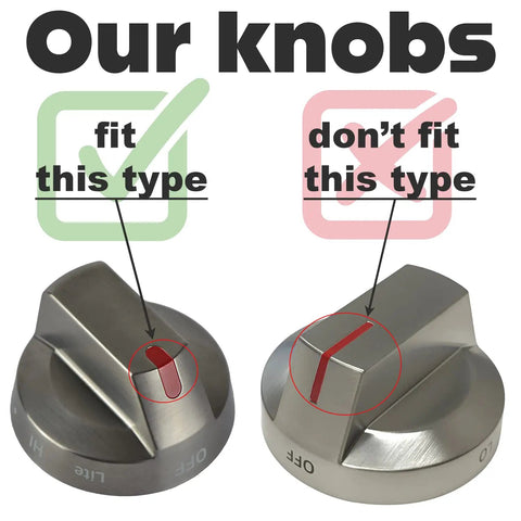 Replacement Oven Knobs Set For Black Stainless Steel Ranges Easy Grip Control Knobs For Precise Temperature comparison diagram
