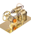 Stirling Engine Kit DIY Assembly Hands On Generator Model For Physical Experiments Premium Metal Build With Golden Finish Easy To Assemble Educational Toy For Makers And Students, gold metal model on base