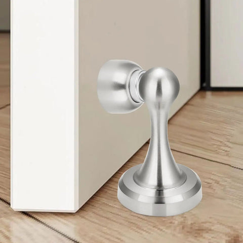 Magnetic Door Stop Heavy Duty Stainless Steel Anti Rust Premium Door Stopper With Wall And Floor Mount For Various Door Types 1 Pack
