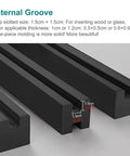 Internal groove detail of Boss Grade 304 Stainless Steel Railing Kit Square Mid Post For Glass Panels, 1.5cm sizing.