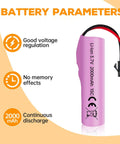 3 Pack 3.7V 2000mAh SM2P Lithium Battery With USB Charging Cable For DE68 DE44 DE45W DE58 DE49 DE57 DE70 RC Cars