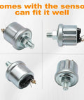 JDMEXEV 52mm oil pressure gauge kit (0-150 PSI) with metallic housing and sensor fittings