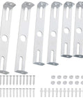 Six Pack Universal Light Fixture Mounting Bracket Square Kit For Ceiling Or Wall, 4.1 To 4.7 Inch Adjustable Crossbar with screws shown