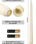 36 Piece Flameless Taper Candles Set With Flickering LED Light showing battery compartment details