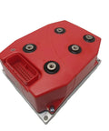 Beefy 48V 400A AC Motor Controller For Electric Golf Cart And Mini Bus Plug And Play EV Upgrade Delivers Smooth Power Compatible With 1232Ser5422 470335422 Parts Red enclosure with connectors and mounting points.