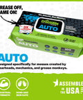 Heavy Duty Auto Cleaning Wipes 100 Count For Degreasing And Detailing Extra Large 15 By 10 Inch Disposable Package Close-up