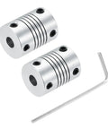 Flexible 6mm To 6mm Aluminum Shaft Coupler Beam 25mm Length 19mm Outer Diameter Beefed Up For 3D Printer CNC Machines Encoders And Motors Shaft DIY Projects, with hex wrench