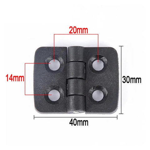 Rotating Concealed Hinges Set For Cabinets And Furniture Durable Plastic Black Hinges 10 Pack, size dimensions in mm, top view