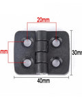 Rotating Concealed Hinges For Electric Boxes And Cabinets, Black Plastic Butt Hinges, dimensions labeled in mm