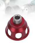 Heavy Duty Aluminum Vertical Hole Punch Locator For Fine Woodworking showing red anodized aluminum part with textured silver insert.