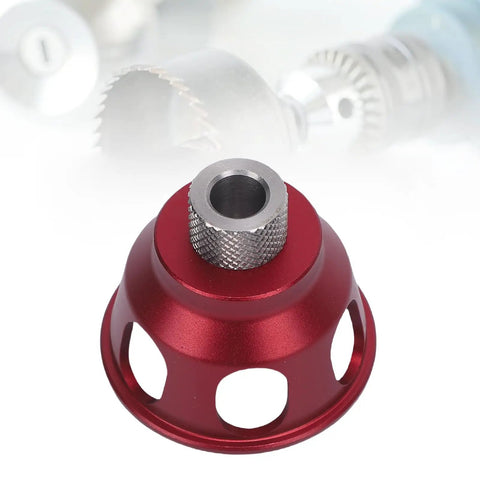 Heavy Duty Aluminum Vertical Hole Punch Locator For Fine Woodworking showing red anodized aluminum part with textured silver insert.