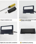 Installation steps for Hidden Flat Pull Handle Black Two Piece Set With Screws For Cabinets And Drawers Embedded Flush Mount