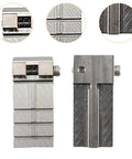 Thinking Process: stainless steel key fixture clamp, 16.9x54.1mm, for holding keys during cutting