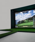Indoor Golf Simulator Studio Bundle With 10 Foot Enclosure Impact Screen Launch Monitor Premium Turf Ceiling Projector And Laptop Package