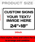 Custom Aluminum Weatherproof Metal Sign With Optional Reflective Surface For Yard Or Road Safety Built Damn Tough With Premium Fade Proof Ink, 24x18 inch size.