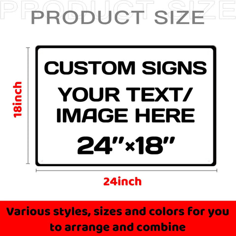Custom Aluminum Weatherproof Metal Sign With Optional Reflective Surface For Yard Or Road Safety Built Damn Tough With Premium Fade Proof Ink, 24x18 inch size.