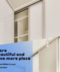 Sliding Door Hardware Wardrobe Roller Kit For Top Hung Bypass Doors Galvanized Steel Construction visible inside open wardrobe
