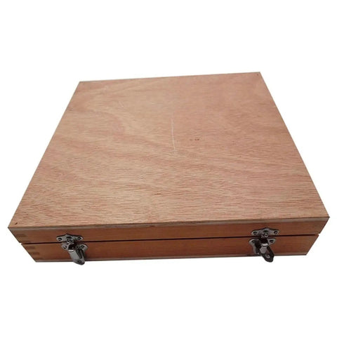 Wooden case of Pro Grade 30-Piece HSS Groove Keyway Broach Set For Machinists Includes 5 Grooving Broaches 18 Bushings And 7 Spacers