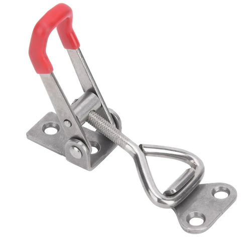 Heavy Duty 2Pcs Adjustable Toggle Latch Clamp Clips Made From Solid 304 Stainless Steel For Toolbox Lid Jig Fixture Quick Buckle Grip Smoker And Workbench Projects, 304 SS toggle latch with red handle