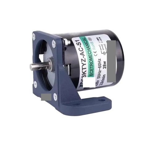 Heavy Duty 28W 220V AC Synchronous Gear Reduction Motor With Mounting Bracket, compact design, steady output for tight spaces.