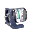 Heavy Duty Permanent Magnet Synchronous Motor 28 Watt 220 Volt AC Low Speed Reversible Gear Reducer With Rock Solid Mounting Bracket 10 Rpm side view with mounting bracket.