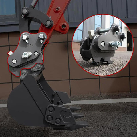 Built Tough Quick Change Hitch For 1T To 1.5T Mini Excavators Quick Coupler Backhoe Attachment With 90mm Span installed on machine