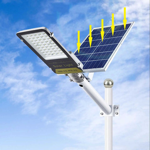 JUDYSSY Outdoor Solar Powered Street Flood Lights-400W Dusk to N Solar Security Led Lamp with Remote Control with solar panel.